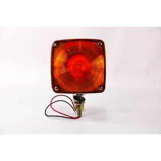 Ped Turn Lamp Square Single Stud Chrome Fender Mounted Blinker Turn Signal