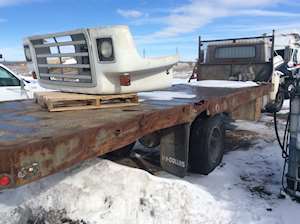 Used Flat Bed, Rough Shape/No Hoist Has Headache Rack