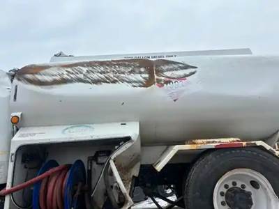 Used 2000 Gal Fuel Tank, Dented But Usable