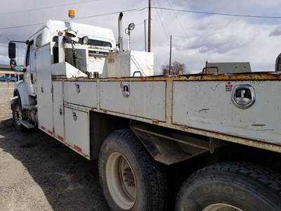 Good Used Service Bed And  Palfinger Crane, 12K LB Capacity In Very Good