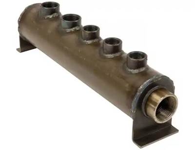 New Return Line Manifold.  15" Length, 6 Port. 2) 1" Port, 3) 3/4 Port And 1 1 1