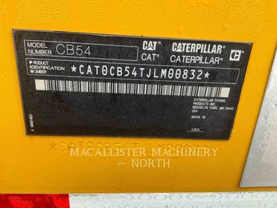 2013 Caterpillar CB54 XW Tandem Vibratory Roller For Sale, 4,255 Hours ...