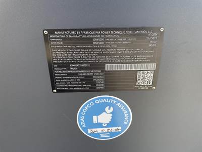 2024 Atlas Copco XAS400CD Air Compressor For Sale, 1 Hours