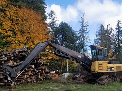 2013 Caterpillar 330D FM Trailer-Mounted Log Loader - Pierce Log Grapple