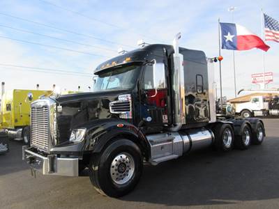 Freightliner Coronado 122 SD Tri Axle Sleeper Semi Truck - 70" Mid Roof Sleeper, Detroit 600HP, 18 Speed Manual