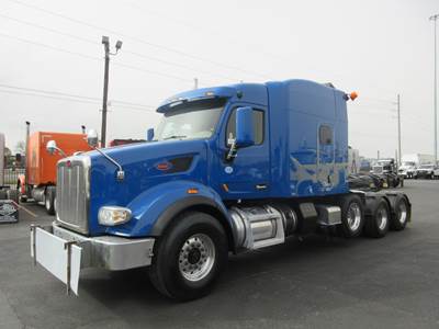 Peterbilt 567 Tri Axle Sleeper Semi Truck - 72" Mid Roof Sleeper, Cummins 565HP, 18 Speed Manual