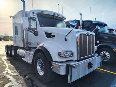 Peterbilt 567 Tri Axle Sleeper Semi Truck - 70" Mid Roof Sleeper, Cummins 500HP, 18 Speed Manual