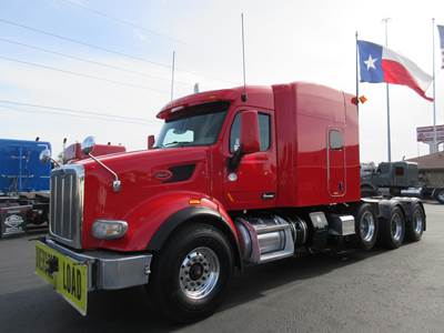 Peterbilt 567 Tri Axle Sleeper Semi Truck - 80" Mid Roof Sleeper, Cummins 500HP, 18 Speed Manual