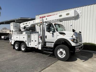 International WorkStar 7500 55 ft Boom / Bucket Truck - 2013 ALTEC AM55 Aerial Lift, Automatic, Tandem Axle