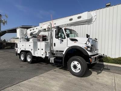 International WorkStar 7500 55 ft Boom / Bucket Truck - 2014 ALTEC AM55 Aerial Lift, Automatic, Tandem Axle