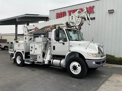 International DuraStar 4300 Single Axle Digger Derrick Truck - Automatic, 2012 TEREX COMMANDER 4045 Digger Derrick