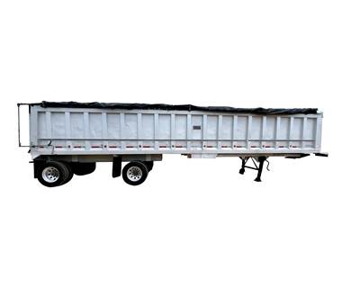 Travis 37.5 ft Frameless Half Round End Dump Trailer - Tandem Axle, Aluminum, Air Ride
