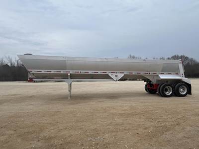Travis 37.5 ft Frameless Half Round End Dump Trailer - Tandem Axle, Aluminum, Air Ride