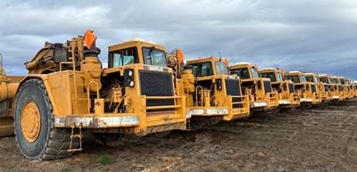 Ten(10) Cat 651E Scrapers, Plus 651E Tanker & D10T Push Cat