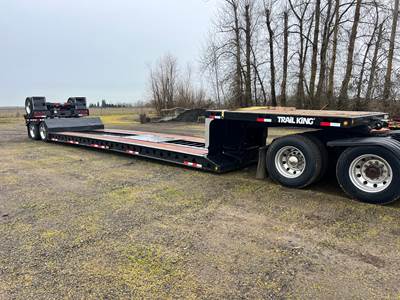2002 Trail King TK80MG Lowboy Trailer 3 axle Flip