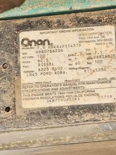 Onan Quiet Diesel 7500 Generator Model: 7.5 HDKAJ711451D