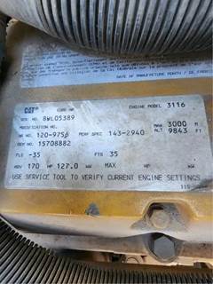 Used, Caterpillar 3116 Electronic, 170HP, 40 Pin Ecm, Dash Miles: 159,889 Brake:
