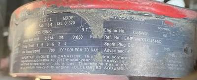 329 Hp Cummins ISL-G320 (CM2180) Out Of A 2013 Peterbilt 320 Refuse Truck.   ** 