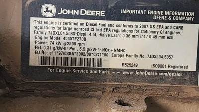 John Deere 4045TF270B Diesel 4.5L Engine **Pending Inspection**