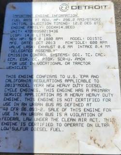 Used, 2014  Detroit DD15TC, 505hp , Egr, Dpf, Def, Miles: 321,957, Quick Start,