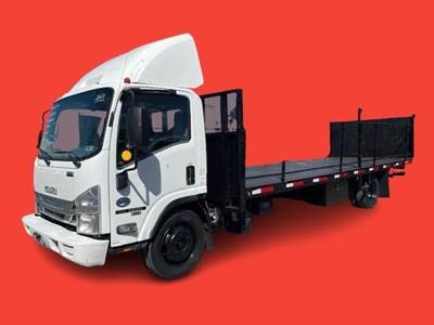 Isuzu NRR 22 ft Flatbed Truck - 210HP, 5 Speed Automatic, Liftgate