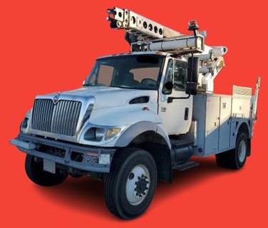 International WorkStar 7300 Single Axle Forestry Bucket Truck - DT466E, 245HP, 5 Speed Allison Rds Automatic