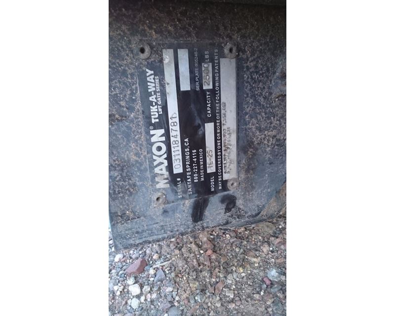 West Gate Leasing >> Used Maxon Tuck Away Lift Gate Serial #031184781 Model #TE-25 Capacity Of 2500 For Sale ... West Gate Leasing >> Used Maxon Tuck Away Lift Gate Serial #031184781 Model #TE-25 Capacity Of 2500 For Sale ...