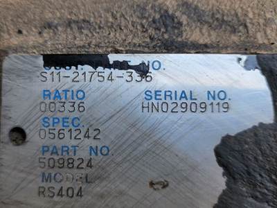 Part Type: Differential - Rear Rear - Used RS404 3.36 Ratio **Pending