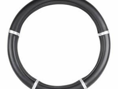 18" Deluxe Steering Wheel Cover Black /Silver