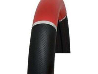 18"DELUXE Steering Wheel CVR Black &Red W/Chrome Trims