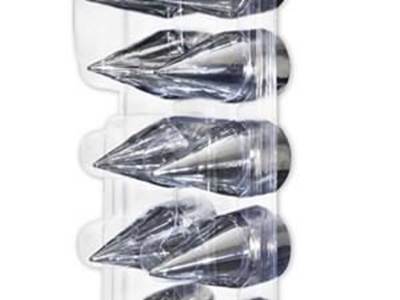 Chrome Nut Covers 33mm x 4- 1/4? Threaded Nut Cover- 10 Pack