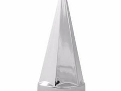 Screw On 4-3/4" Hex Pyramid Chrome Plastic 33MM Lug Nut Cover
