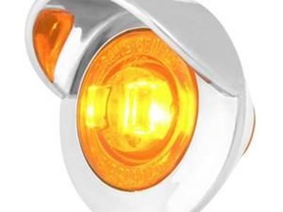1-1/4"  Dia. Dual Function Led Light With Chrome Plastic Bezel W/ Visor And Nut