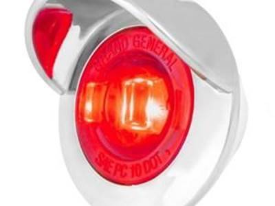 1-1/4"  Dia. Dual Function Led Light With Chrome Plastic Bezel W/ Visor And Nut