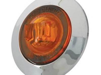 New 1" Mini Dual Function Led Amber/Amber Light W/ Chrome Bezel