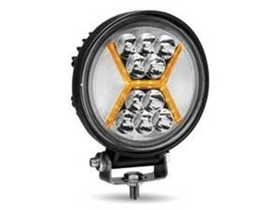 4.5" Universal Round Led Work Lamp With Amber "X" Strobe