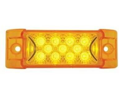 13 Led Rectangular Clearance/Marker Light With Reflector-Amber Led w/ Amber Lens