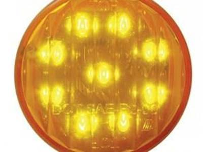 2" Flat Clearance/Marker Light With 9 Leds  9 Amber Led w/ Amber Lens