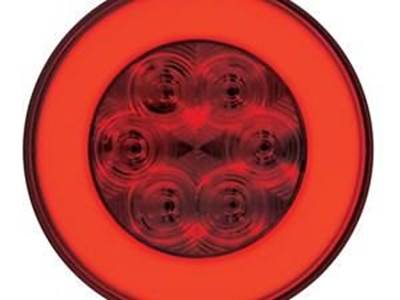 21 Led 4" Round S/T/T & P/T/C "Glo" Light  Red Led w/ Red Lens  Unique Patent
