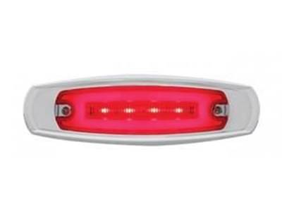 16 Led Rectangular Clearance/Marker "Glo" Light With Chrome Plastic   16 Red Led
