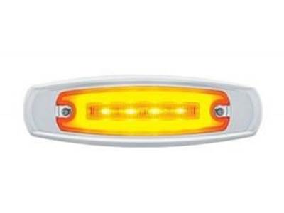 16 Led Rectangular Clearance/Marker "Glo" Light With Chrome Plastic   16 Amber