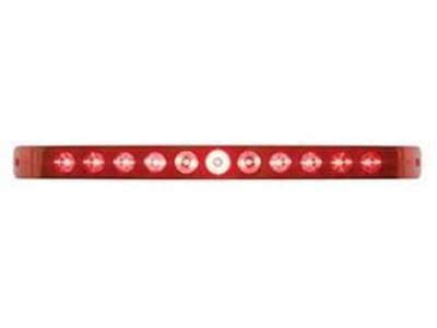 11 Super Bright Led Strip Light  Red Led w/ Red Lens  Mounting Holes Are 16 1/8"