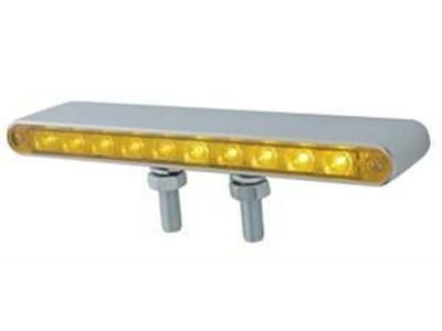 Chrome Plastic 10 Led 9" Double Face Auxiliary Light Bar  10 Amber Led w/ Amber