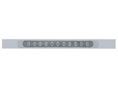 11 Led S/T/T & P/T/C Light Bar With Chrome Plastic Bezel  Red Led w/ Clear Lens
