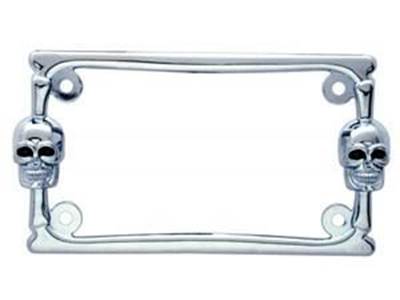 Chrome Designer Motorcycle License Frame  Skull License Frame