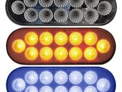 Oval Dual Revolution Amber And Blue Led Marker Light