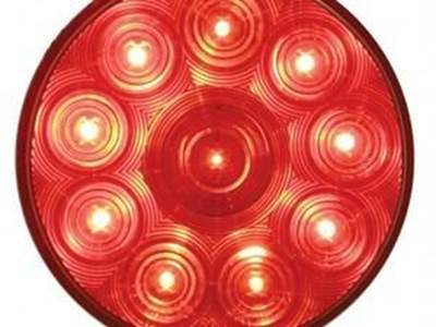 10 Led 4" Round S/T/T Light  Red Led w/ Red Lens  Hard Wired With 3 Contact