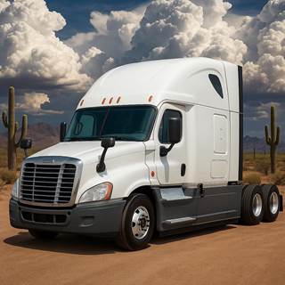 Freightliner Cascadia 125 Evolution Sleeper Semi Truck - Raised Roof Sleeper, Cummins 425HP, 10 Speed Manual