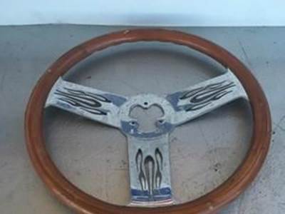 Used 18" Wooden 3 Spoke Flame Steering Wheel