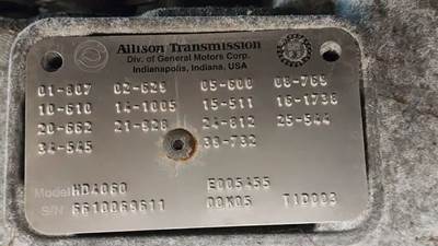 Used Allison HD4060 Transmission